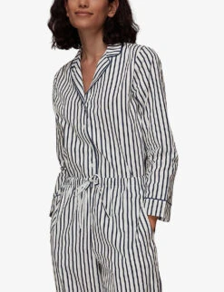 Whistles Striped Relaxed-fit Cotton Pyjamas -Reisi Clothing Shop R04071983 MULTICOLOURED ALT02