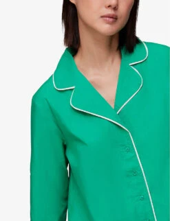 Whistles Contrast-piping Relaxed-fit Cotton Pyjamas -Reisi Clothing Shop R04074624 MULTICOLOURED ALT03