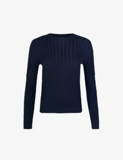 Sweaty Betty Willow Ruched-stripe Rib-knit Jumper