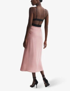 Reiss Cara Cut-out Stretch-woven Midi Dress -Reisi Clothing Shop R04075239 PINK ALT03