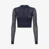 Reiss Judy High-neck Crochet-woven Cropped Jumper 1 Reiss Judy High-neck Crochet-woven Cropped Jumper -Reisi Clothing Shop R04075267 NAVY M