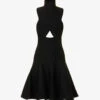 ALAIA High-neck Cut-out Stretch-knit Mini Dress -Reisi Clothing Shop R04076332 NOIRALAIA M