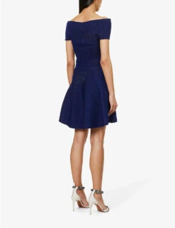 ALAIA Dance Fit-and-flare Wool-blend Mini Dress -Reisi Clothing Shop R04076397 BLEUROYAL ALT03