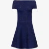 ALAIA Dance Fit-and-flare Wool-blend Mini Dress -Reisi Clothing Shop R04076397 BLEUROYAL M