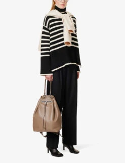 Toteme Striped Turtleneck Wool-blend Knitted Jumper -Reisi Clothing Shop R04077089 BLACKSTRIPE ALT01