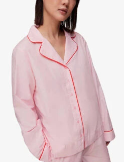 Whistles Contrast-piping Cotton Pyjama Set -Reisi Clothing Shop R04077987 MULTICOLOURED ALT03