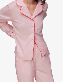 Whistles Contrast-piping Cotton Pyjama Set -Reisi Clothing Shop R04077987 MULTICOLOURED ALT04
