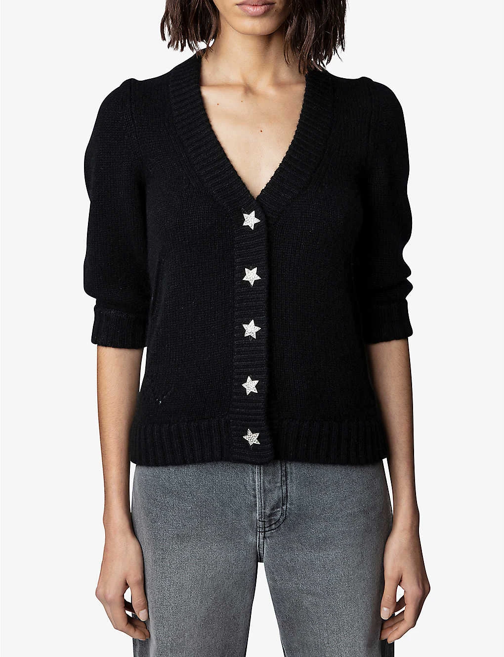 Zadig & Voltaire Betsy Star-button V-neck Cashmere Cardigan 5 Zadig & Voltaire Betsy Star-button V-neck Cashmere Cardigan - Image 3