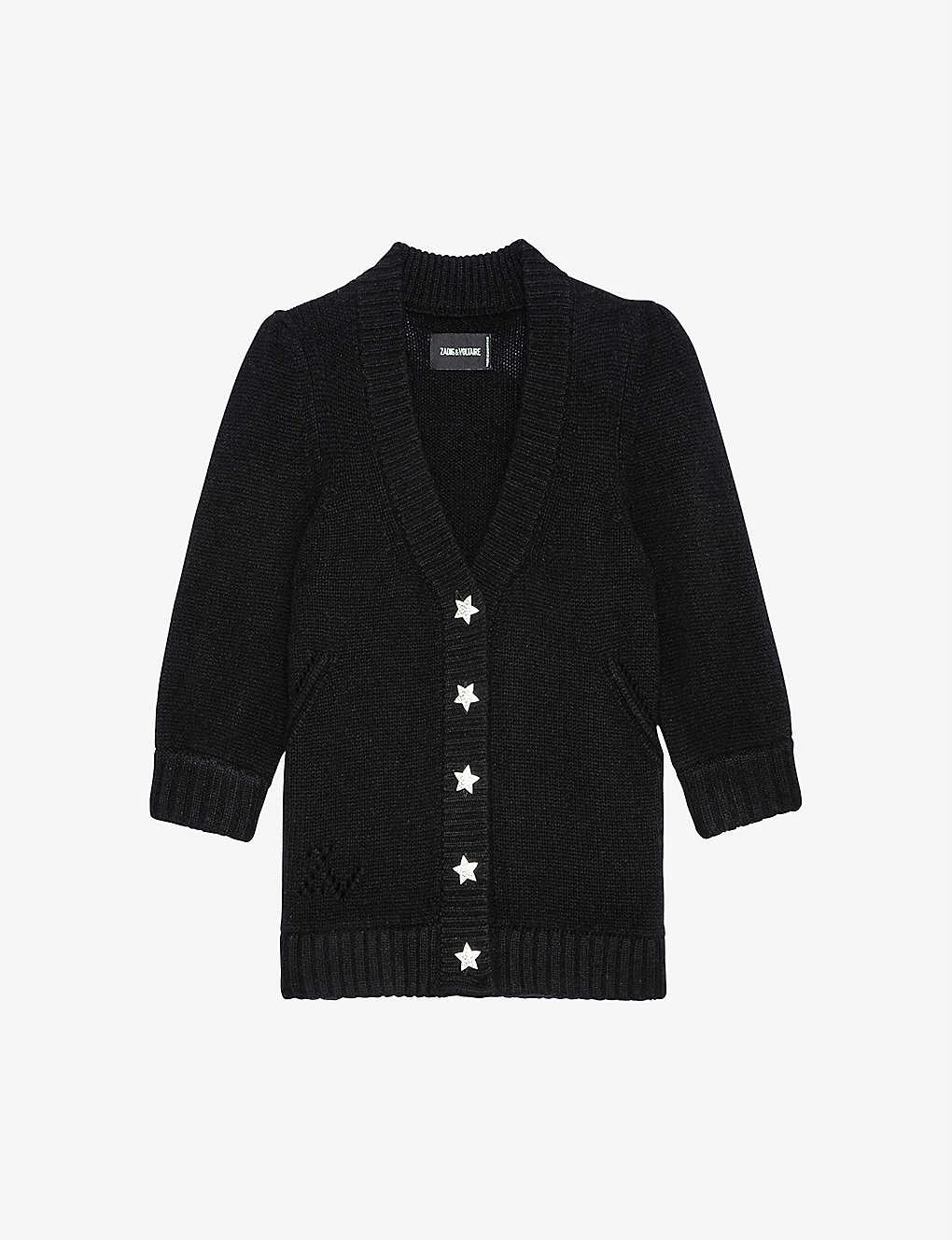 Zadig & Voltaire Betsy Star-button V-neck Cashmere Cardigan 3 Zadig & Voltaire Betsy Star-button V-neck Cashmere Cardigan