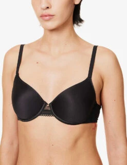 Chantelle Jolie Padded Stretch-lace Bra -Reisi Clothing Shop R04078412 BLACK ALT04
