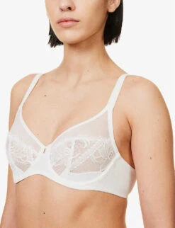Chantelle Orangerie Floral-embellished Underwired Lace Bra -Reisi Clothing Shop R04078414 MILK ALT04