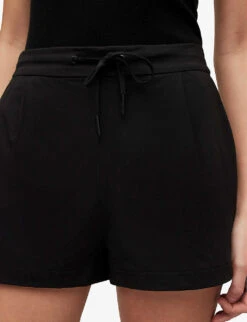 AllSaints Aleida Drawstring Stretch-woven Shorts 11 AllSaints Aleida Drawstring Stretch-woven Shorts -Reisi Clothing Shop R04080466 BLACK ALT04
