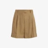 AllSaints Deri Lyn Wide-leg Mid-rise Woven Shorts -Reisi Clothing Shop R04080479 LIGHTKHAKIBR M