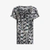 AllSaints Ines Imogen Abstract-print Organic-cotton T-shirt 1 AllSaints Ines Imogen Abstract-print Organic-cotton T-shirt -Reisi Clothing Shop R04081469 WHITEMONO M