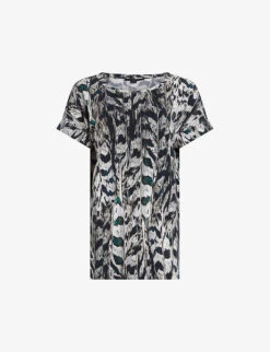 AllSaints Ines Imogen Abstract-print Organic-cotton T-shirt