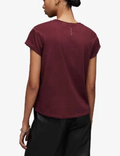 AllSaints Anna Logo-print Organic-cotton T-shirt 10 AllSaints Anna Logo-print Organic-cotton T-shirt -Reisi Clothing Shop R04081518 WINTERORCHID ALT03