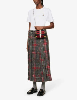 Vivienne Westwood Classic Orb-embroidered Cotton T-shirt 8 Vivienne Westwood Classic Orb-embroidered Cotton T-shirt -Reisi Clothing Shop R04081555 WHITE ALT01