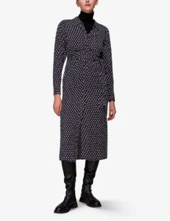 Whistles Polka-dot Woven Midi Shirt Dress -Reisi Clothing Shop R04082103 MULTICOLOURED ALT01