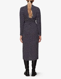Whistles Polka-dot Woven Midi Shirt Dress -Reisi Clothing Shop R04082103 MULTICOLOURED ALT03