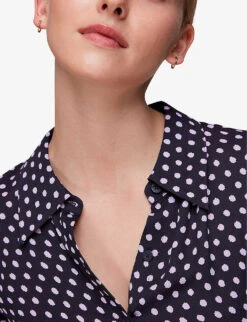 Whistles Polka-dot Woven Midi Shirt Dress -Reisi Clothing Shop R04082103 MULTICOLOURED ALT04