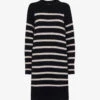 Whistles Stripe Relaxed-fit Knitted Mini Dress -Reisi Clothing Shop R04082107 BLACK M