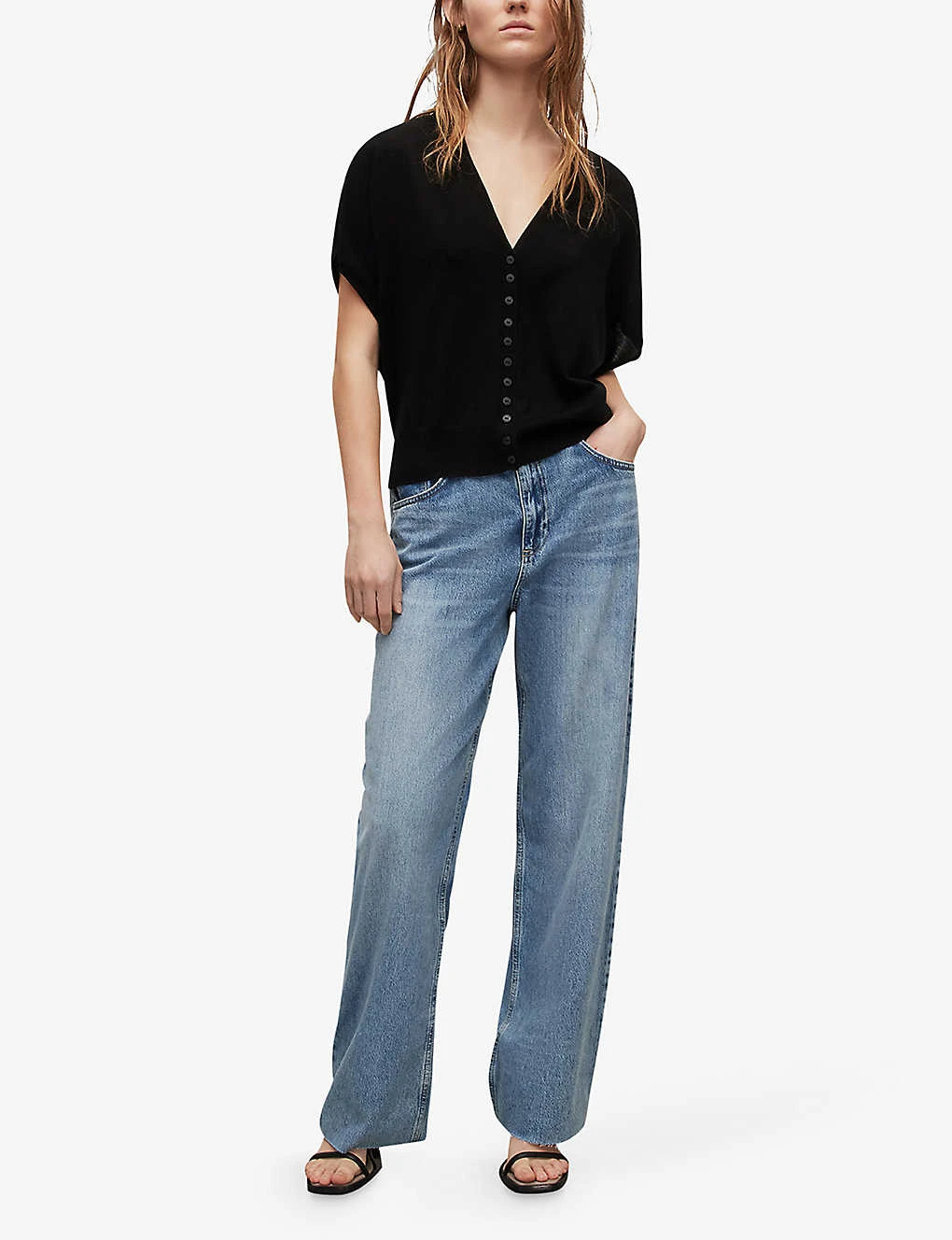 AllSaints Bronte V-neck Wool Cardigan 4 AllSaints Bronte V-neck Wool Cardigan - Image 2