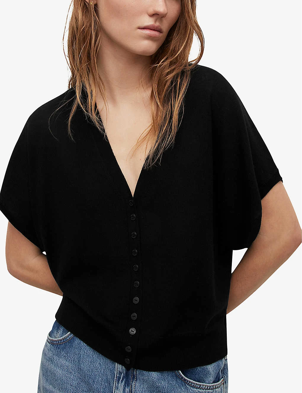 AllSaints Bronte V-neck Wool Cardigan 5 AllSaints Bronte V-neck Wool Cardigan - Image 3