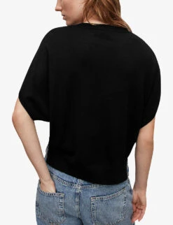 AllSaints Bronte V-neck Wool Cardigan 10 AllSaints Bronte V-neck Wool Cardigan -Reisi Clothing Shop R04082452 BLACK ALT03