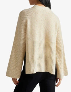Ted Baker Prisela Wide-sleeve Cashmere-blend Jumper 9 Ted Baker Prisela Wide-sleeve Cashmere-blend Jumper -Reisi Clothing Shop R04083578 NATURAL ALT03