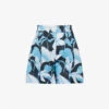 Reiss Sky Floral-print Mid-rise Linen Shorts -Reisi Clothing Shop R04086964 BLUEPRINT M