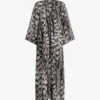 AllSaints Carine Ines Graphic-print Recycled-polyester Kimono -Reisi Clothing Shop R04087338 M