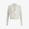 AllSaints Wasson Draped Merino-wool Cardigan -Reisi Clothing Shop R04087345 CHALKWHITE M