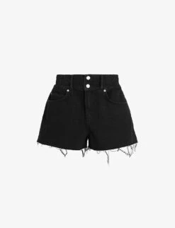 AllSaints Hailey High-rise Raw-hem Denim Shorts