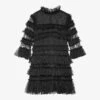By Malina Carmine Tiered Lace Mini Dress -Reisi Clothing Shop R04087778 BLACK M