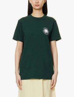 Globe Logo-print Cotton-jersey T-shirt -Reisi Clothing Shop R04090254 FORESTWHITE ALT02