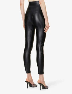 ALEXANDER WANG Panelled Slim-fit Stretch-woven Leggings -Reisi Clothing Shop R04090356 BLACK ALT03