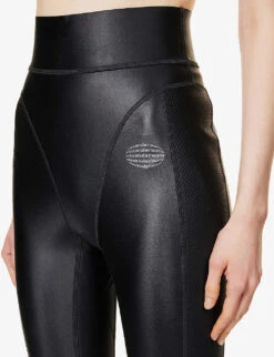 ALEXANDER WANG Panelled Slim-fit Stretch-woven Leggings -Reisi Clothing Shop R04090356 BLACK ALT04