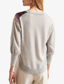 Ted Baker Beatric Floral-print Woven Jumper 10 Ted Baker Beatric Floral-print Woven Jumper -Reisi Clothing Shop R04090492 LTGREEN ALT03