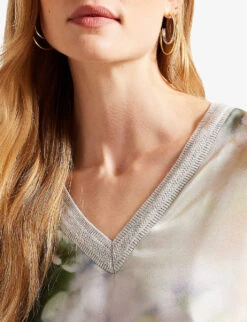 Ted Baker Beatric Floral-print Woven Jumper 11 Ted Baker Beatric Floral-print Woven Jumper -Reisi Clothing Shop R04090492 LTGREEN ALT04