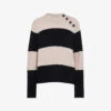 Whistles Button-neck Stripe Knitted Jumper -Reisi Clothing Shop R04090705 BLACK M