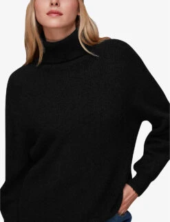 Whistles Oversized Roll-neck Rib-knit Jumper 9 Whistles Oversized Roll-neck Rib-knit Jumper -Reisi Clothing Shop R04090707 BLACK ALT02