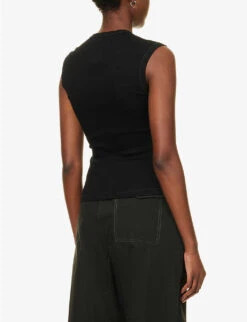 Dion Lee Corset Slim-fit Stretch-organic Cotton Top -Reisi Clothing Shop R04091339 BLACK ALT03