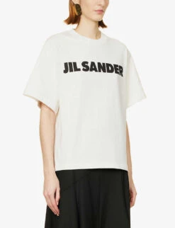 Jil Sander Logo-print Relaxed-fit Cotton T-shirt -Reisi Clothing Shop R04092784 NATURAL ALT02