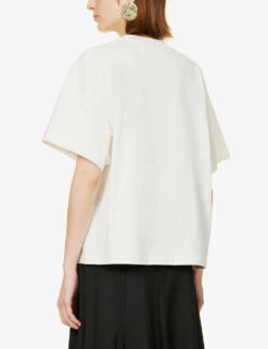 Jil Sander Logo-print Relaxed-fit Cotton T-shirt -Reisi Clothing Shop R04092784 NATURAL ALT03