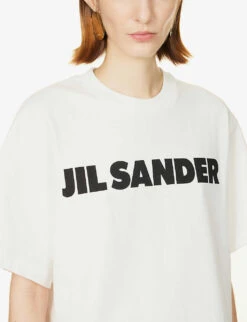 Jil Sander Logo-print Relaxed-fit Cotton T-shirt -Reisi Clothing Shop R04092784 NATURAL ALT04