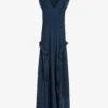 Ted Baker Laurae Ruffled Metallic-woven Maxi Dress -Reisi Clothing Shop R04093043 DKBLUE M