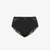 Chantelle Orangerie Scalloped-trim High-rise Stretch-woven Briefs -Reisi Clothing Shop R04093296 011BLACK M