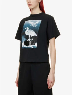 Censored Graphic-print Cotton T-shirt -Reisi Clothing Shop R04093527 BLACKWHITE ALT02