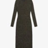 Ted Baker Slim-fit Metallic-knitted Midi Dress -Reisi Clothing Shop R04093895 DKGREEN M