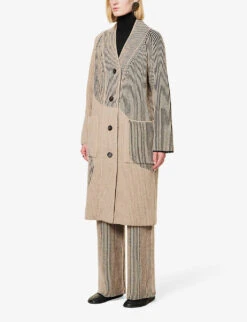 Joseph Animation Contrasting-weave Wool Cardigan -Reisi Clothing Shop R04095124 PEWTERBLACK ALT02